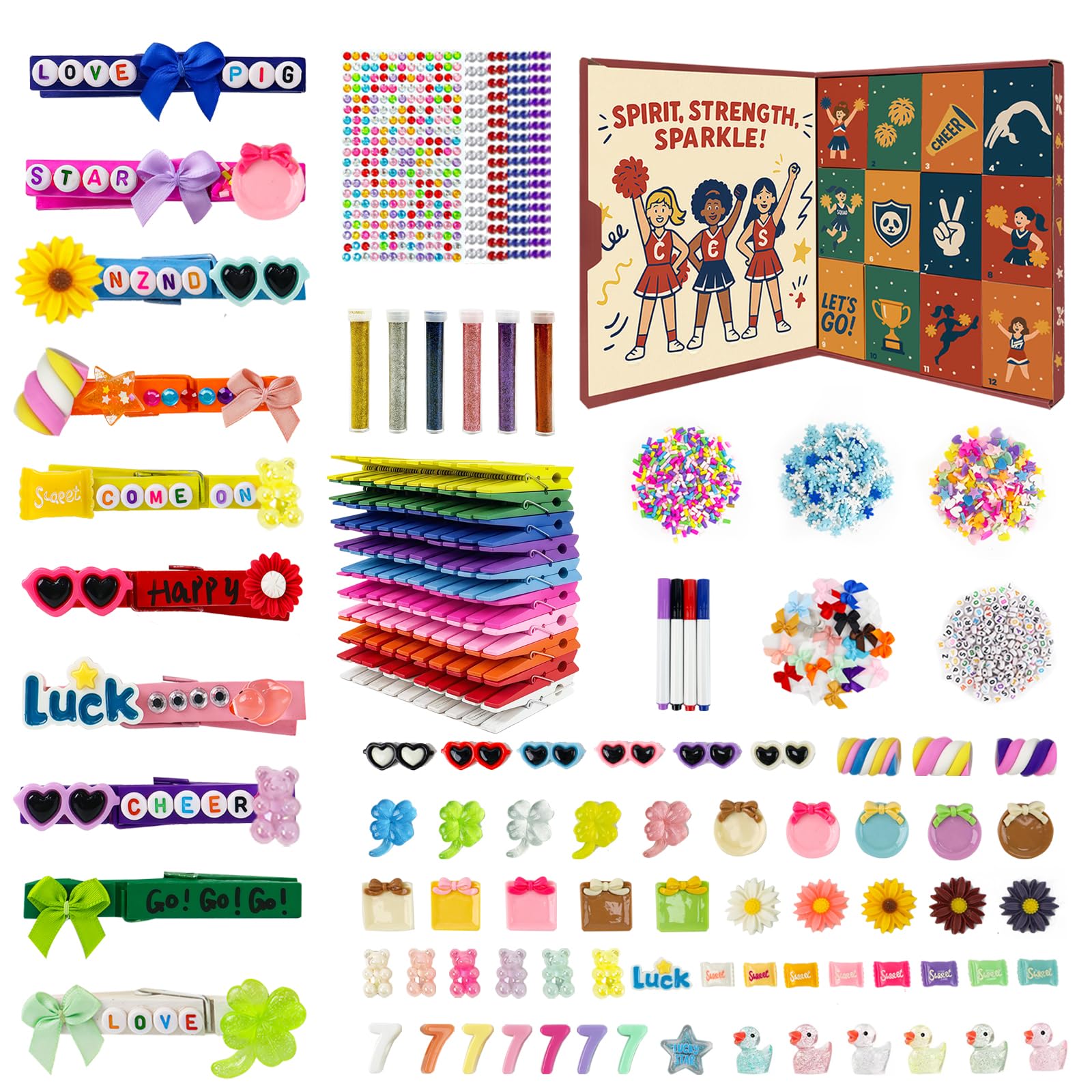 Amazon.com: 100PCS Cheer Pins Team Spirit Clips, DIY Good Luck